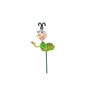 Fröhlicher Deko-Gartenstecker Raupe, 50 cm hoch, für farbenfrohe Gartendekoration.