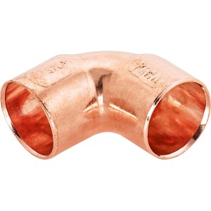 Löt-Winkel Ø 15mm aus Kupfer, 90-Grad Bogen für Kupferrohr-Verbindungen, 10er Set.