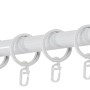 Weiße Mydeco Gardinenstange mit Ball-Endstück, Ø 2 cm, 100 cm lang, inklusive Ringe und Träger.