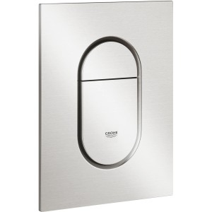 Grohe Arena Cosmopolitan S WC-Drückerplatte in Supersteel für 2-Mengen-Spülung.