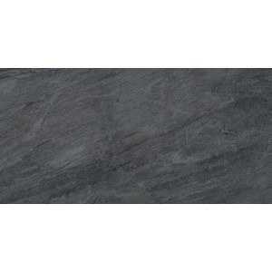 Anthrazitfarbene Bodenfliese Feinsteinzeug Olympus, 59,7x119,7 cm, in Steinoptik für Innen- und Außenbereich.
