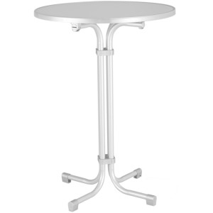 Weißer, runder Best Klapptisch (Ø 70 cm) für Garten & Balkon. Praktischer Gartentisch mit Stahlgestell.