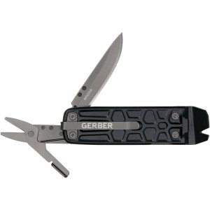Gerber Lockdown Slim Pry Multitool mit 7 Werkzeugen: Messer, Schere, Schraubendreher, Flaschenöffner, Stemmeisen.