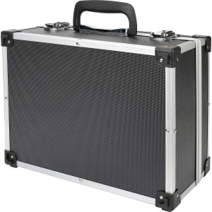 LUX Fotokoffer AKV 160 aus Aluminium mit Tragegriff und Kantenschutz.