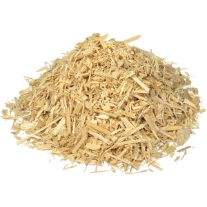 Haufen Premium-Hackschnitzel als Teil des Gaspo Hochbeet-Befüll-Sets.