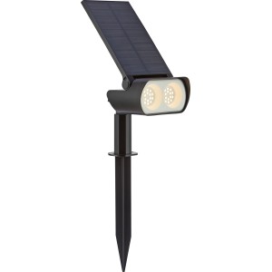 Schwarzer Solar-Spot Cosenza LED mit Erdspieß für den Garten.