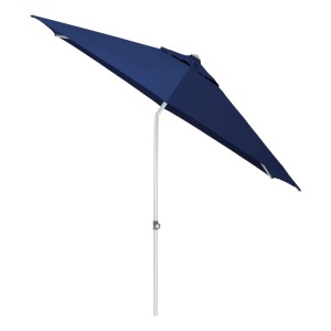 Kettler Stockschirm Easy Push, Ø 270 cm, silber-blauer Marktschirm mit Neigungsverstellung.