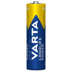 Varta Longlife Power Mignon AA LR06 Alkalische Batterie, blau-gelb, 1.5V. Kraftvolle Energie für Geräte.