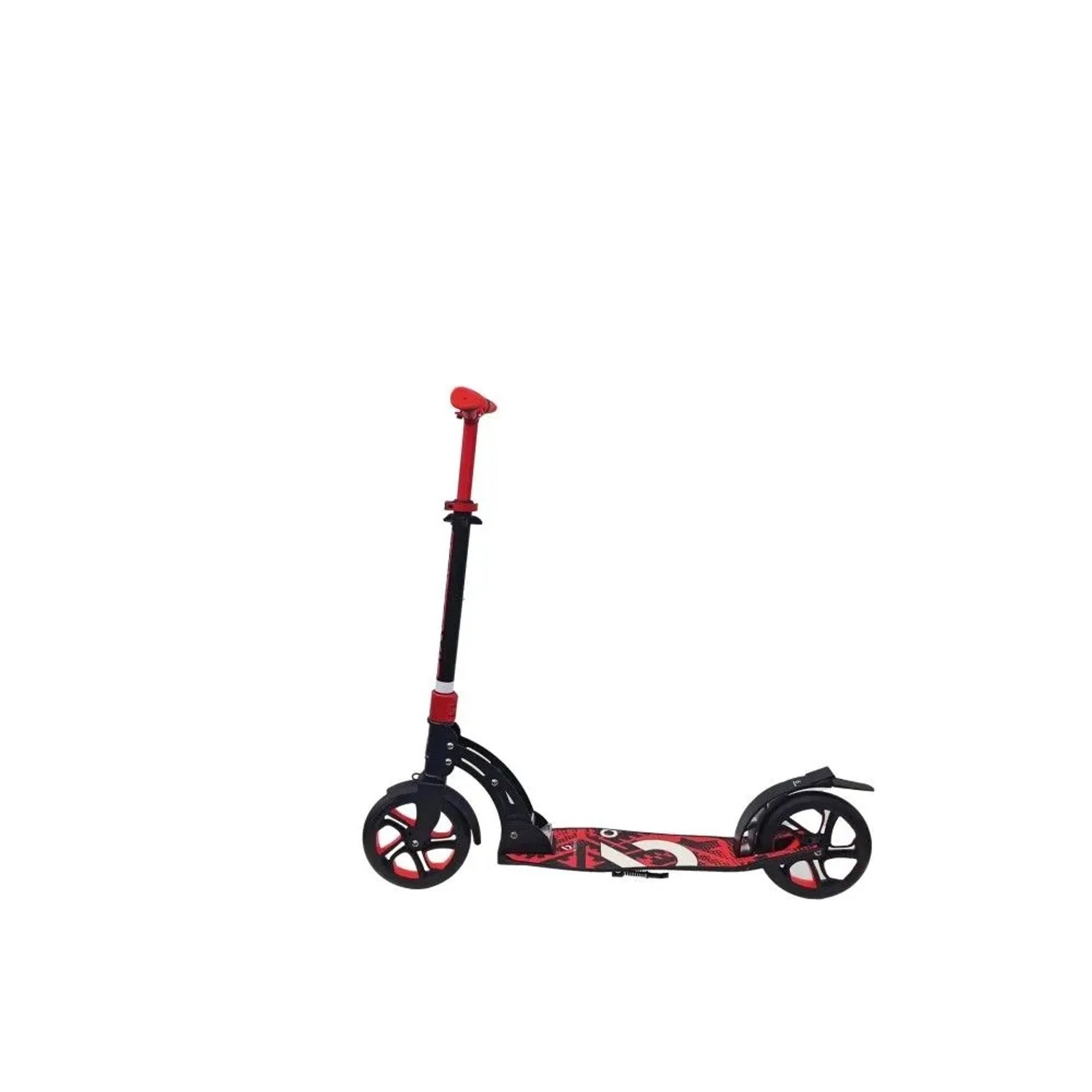 Six Degrees Aluminium Scooter mit Klappmechanismus und Ständer 205 mm Höhenverstellbar Racing Red Testsieger_3