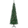 Schlanker künstlicher Weihnachtsbaum HOMCOM aus Kunststoff, grün, mit Tannenzapfen und Metallständer. Weihnachtsdekoration.