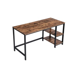 Vasagle Schreibtisch in Braun-Schwarz mit 2 Ablagen, 140x60x75 cm.