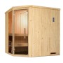Weka Element-Ecksauna Varberg 2 Sparset mit Glastür und Fenster, Fichtenholz natur.
