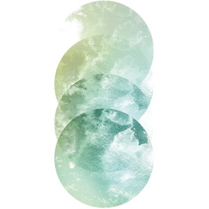 Komar Wandbild Tessera Nova, 50x70 cm, mit abstrakten, grünen Kreisen.