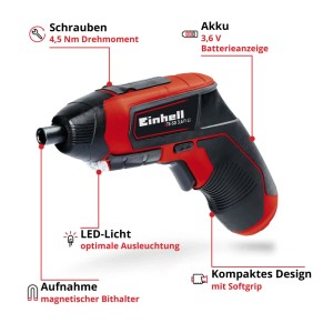 Einhell 3,6 V Akkuschrauber TE-SD 3,6/1 Li inkl. 1,5 Ah Akku