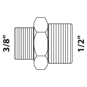 Kirchhoff Reduzier-Doppelnippel, 21 mm auf 16,7 mm, Rotguss, Gewindefitting für Sanitär und Heizung.
