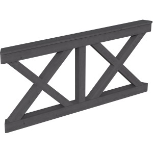 Skan Holz Brüstung Andreaskreuz, 180x84 cm, Fichte schiefergrau, Zubehör für Lauben & Pavillons