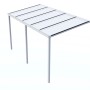 Weiße Terrassenüberdachung Basic 500x250 cm mit Opal Polycarbonat Dachplatten.