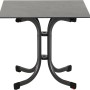 Quadratischer, anthrazitfarbener Siena Garden Klapptisch Sola, 80x80 cm, ideal für Balkon und Garten.