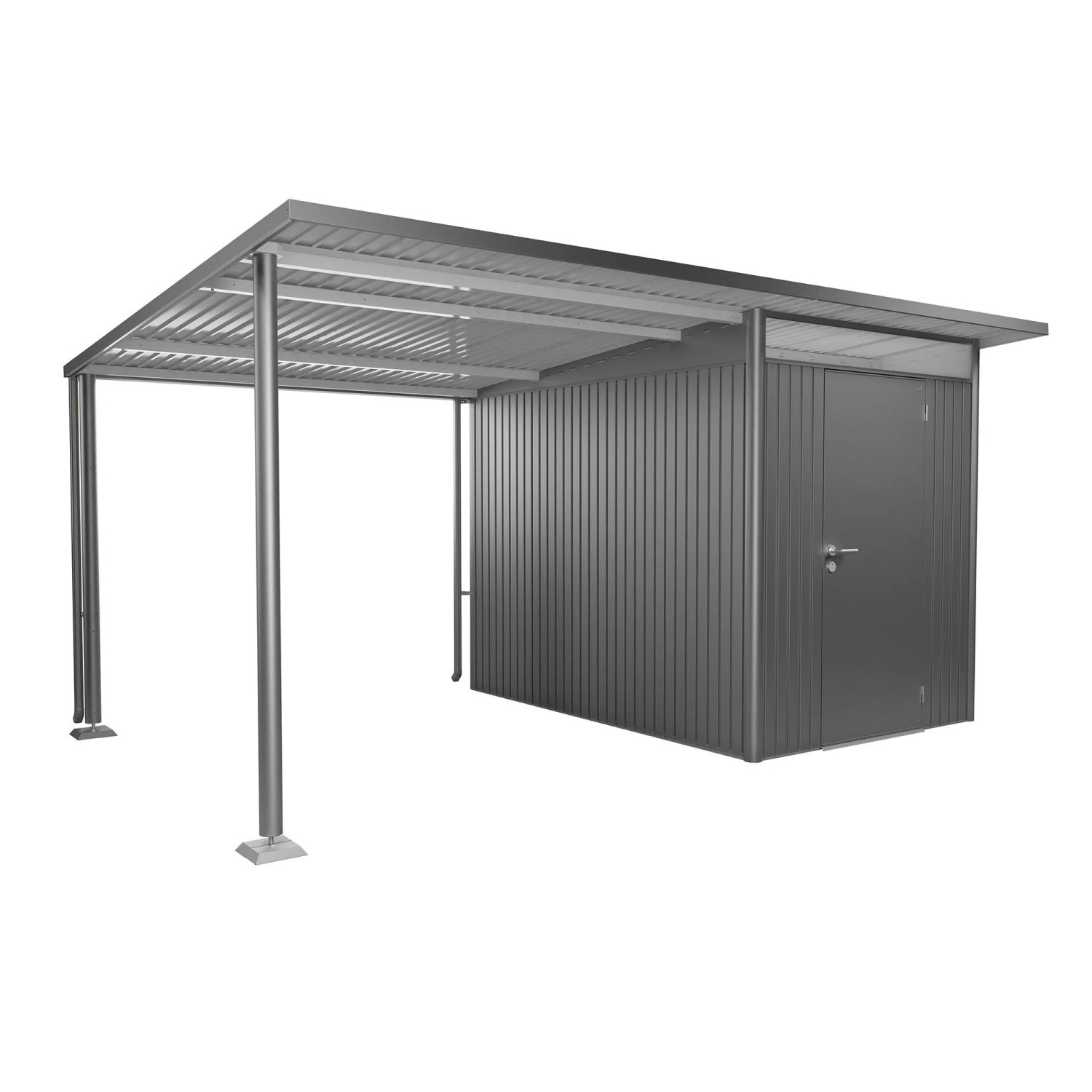 Biohort Seitendach für Gerätehaus AvantGarde A3, A7 Gr. L Quarzgrau-Metallic_2