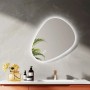 Emke LED Badspiegel mit Anti-Beschlag 60 x 45 cm Asymmetrisch Spiegel mit 3 Dimmbare Lichtfarben_2