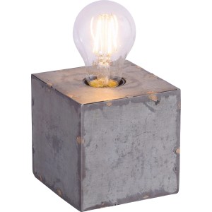 Just Light Tischleuchte Samia, 10x10cm, Eisen, Industrial-Look für E27 Leuchtmittel