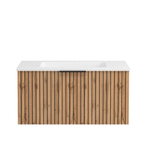 Held Möbel Waschtisch Manchester Mineralgussbecken Weiß 41 x 80 x 47 cm Eiche