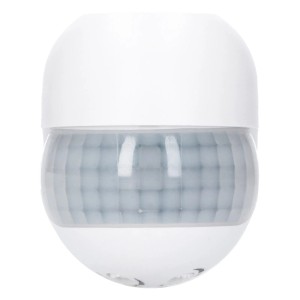 Weißer LED Aufputz-Bewegungsmelder 180° IP54 für Innen- und Außenbereich.