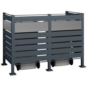 Westmann Mülltonnenverkleidung Planum für 2 Tonnen (je 240 l) in Anthrazit/Grau.