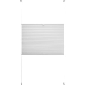 Weißes Tageslicht-Spannplissee Valeria, 90x130 cm, für dekorativen Sichtschutz am Fenster.