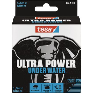 Tesa Ultra Power Under Water Reparaturband, 1,5m x 50mm, ideal für Reparaturen unter Wasser.