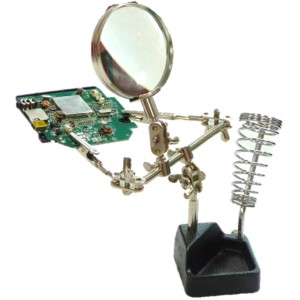 Rothenberger Industrial Löthilfe "Dritte Hand" mit Lupe, Klemmen und Lötkolbenhalter für präzises Löten.