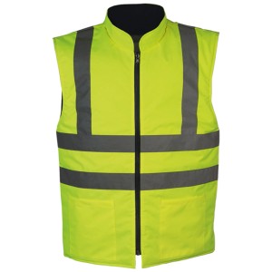 Herock, wendbare, hochsichtbare Weste in Gelb-Marineblau mit Reflexstreifen, Größe XXL.