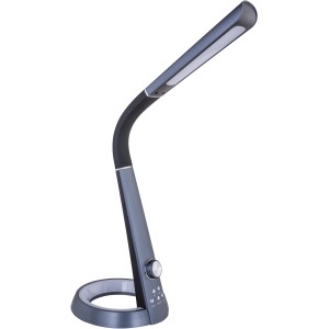 Schwarze LED-Tischleuchte Mitti von Globo, dimmbar, mit USB-Charger für Schreibtisch & Büro.