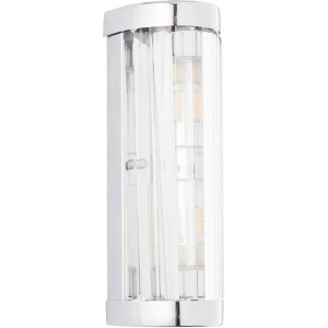 Brilliant Wandleuchte Lemont Chrom, spritzwassergeschützte Wandlampe für Bad & Wohnraum.