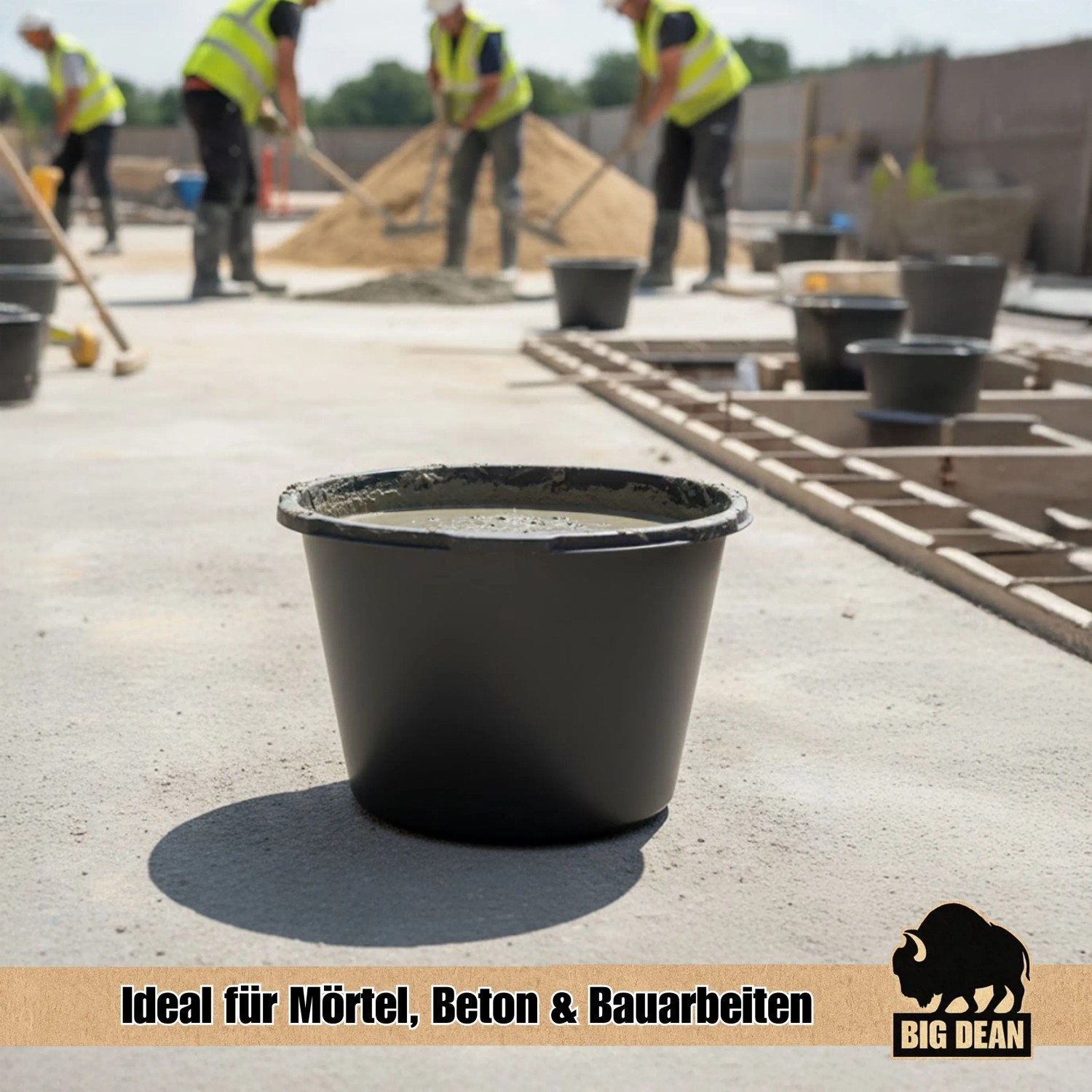 BigDean 5 Mörtelkübel 90 Liter Schwarz Kunststoff UV Beständig Stapelbar kaufen bei OBI