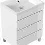 Posseik Fellini 60 Stand-Badmöbel Set, weiß hochglanz mit 3 Schubladen.
