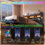 okwish Polsterbett 90x200cm mit LED Stauraum USB Kopfteil Grau ohne Matratze_10