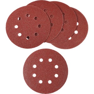 LUX Schleifauflagen für Exzenterschleifer, Ø 125 mm, K40, gelocht, 5 Stück