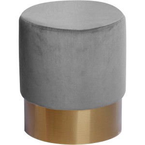 Grauer Kayoom Hocker Nano mit goldenem Fuß. Stilvoller Sitzhocker / Sitzsack für Wohnzimmer und mehr.