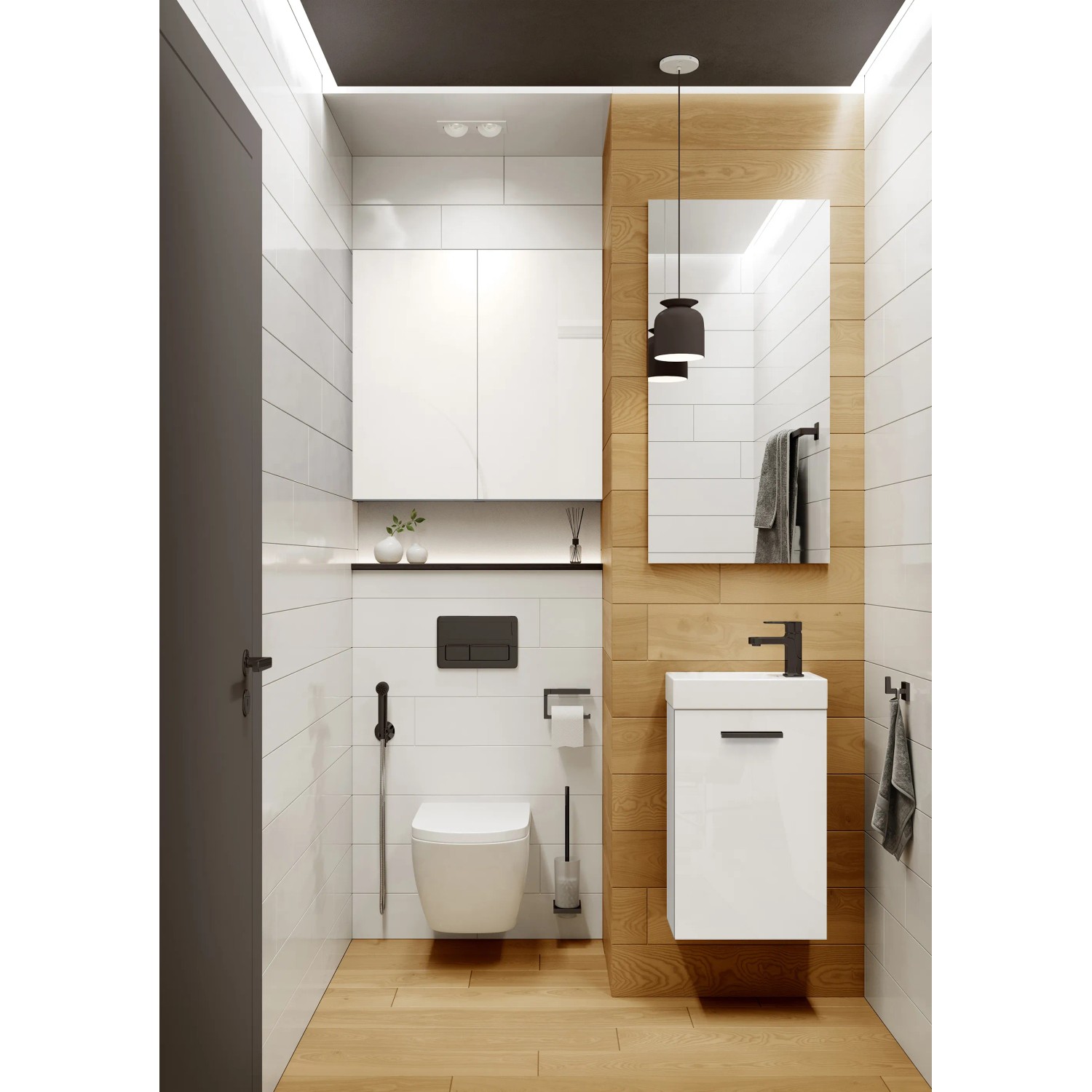 Roca Waschplatz Palma mit 1 Tür 67,8 cm x 40 cm x 22 cm Weiß Hochglanz_3