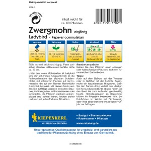 Kiepenkerl Profi-Line Mohn Ladybird: Rot-schwarze Blüten auf der Samenpackung.