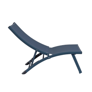 Blauer Lounge-Sessel TAYLOR, verstellbare Rückenlehne, ideal zum Entspannen im Garten.