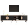 okwish TV Schrank mit Stauraum Fächern Wohnzimmer 180x35x49cm Natur_8
