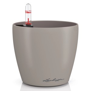 Lechuza Classico Color Pflanzgefäß, Ø 13cm, sandbraun, mit Wasserstandsanzeiger.