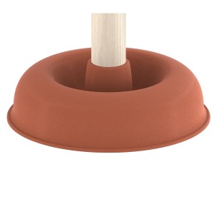 Roter Kirchhoff Ausgussreiniger (Pömpel) mit Holzgriff, Ø 140 mm.