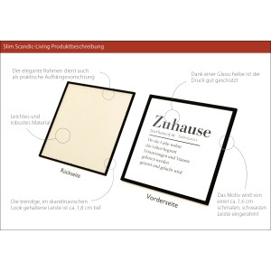 Gerahmtes Bild "Zuhause" 52,5x52,5cm, modernes Design für die Wanddeko.