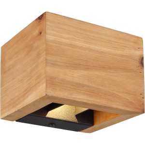 Moderne LED-Wandleuchte Alina in Dunkelbraun mit warmweißem Licht für eine angenehme Atmosphäre.