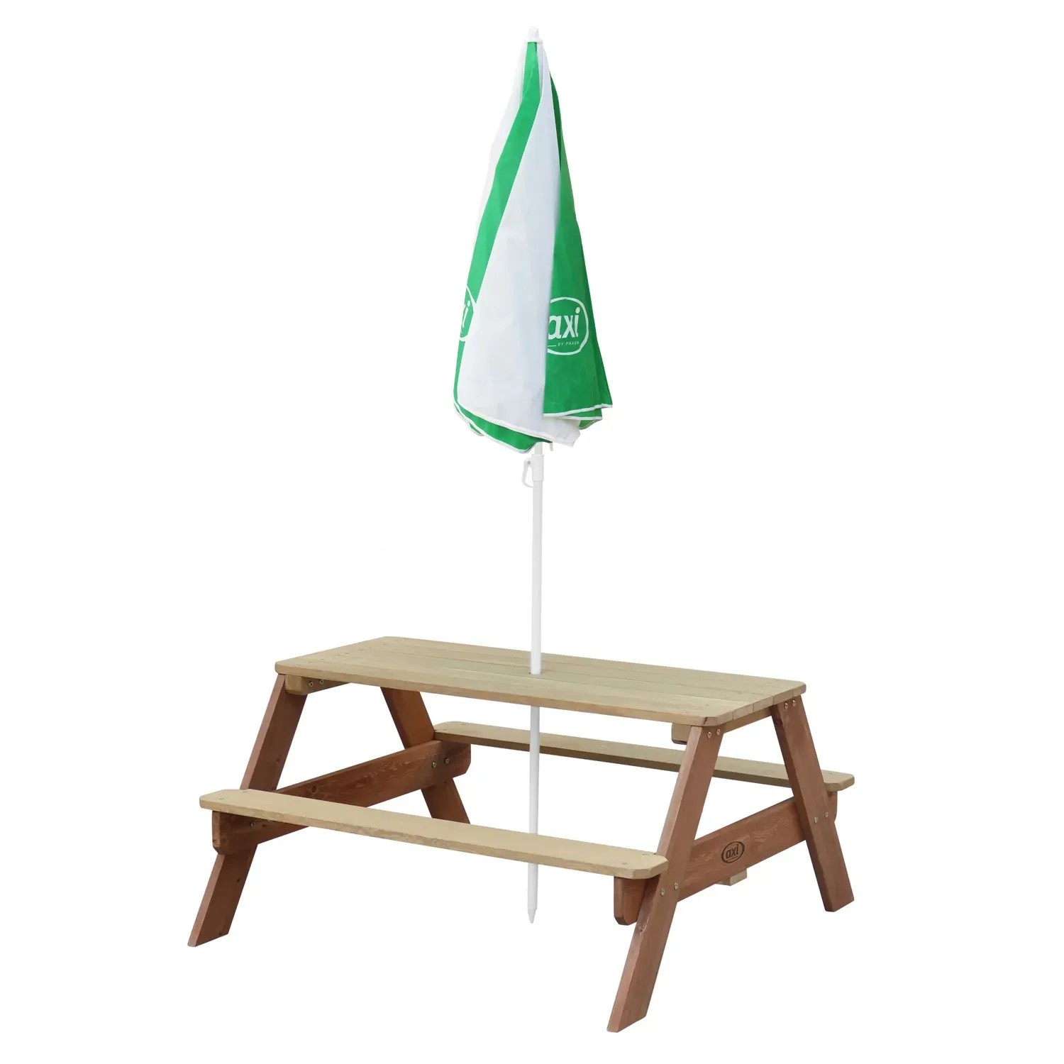 Axi Sonnenschirm Ø 125 cm, grün-weiß, für Gartenspielgeräte wie Picknicktische.