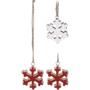 Weihnachts-Deko Schneeflocke zum Aufhängen 5,5 cm x 6 cm x 2 cm 2-fach Sortiert