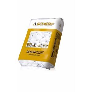 Sack Marmorzierkiesel Thassos-Weiß, 25-50 mm, 25 kg. Dekorative, weiße Ziersteine für Garten und Landschaft.